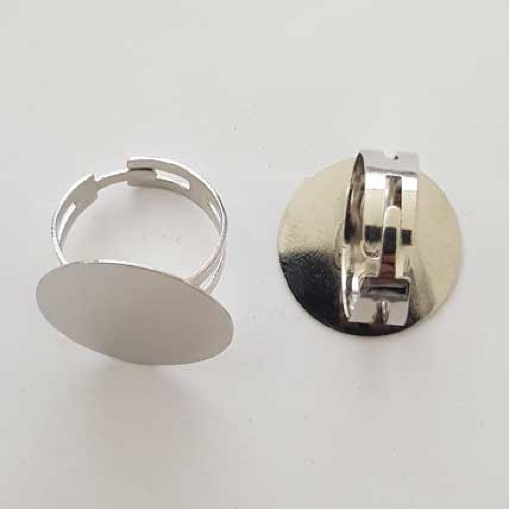 1 support bague ronde de 22 mm Argent N°26