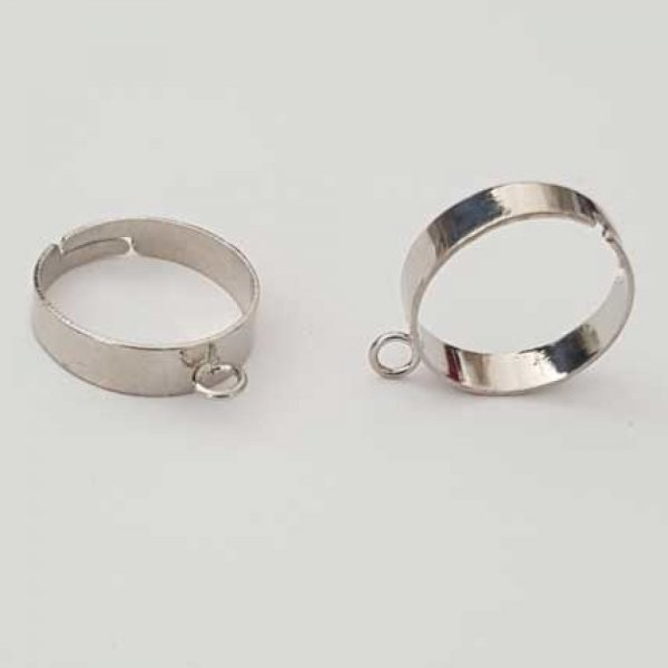 1 support bague r&eacute;glable 1 anneau Argent N&deg;01