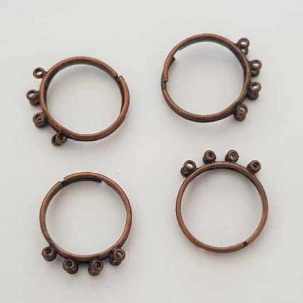 1 support bague r&eacute;glable 6 anneaux Bronze N&deg;03