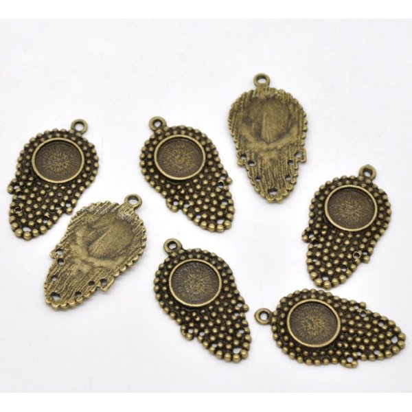 1 cabochonholder 12 mm N&deg;09 Bronze