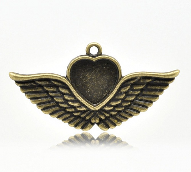 1 cabochonholder Heart N&deg;02 Bronze