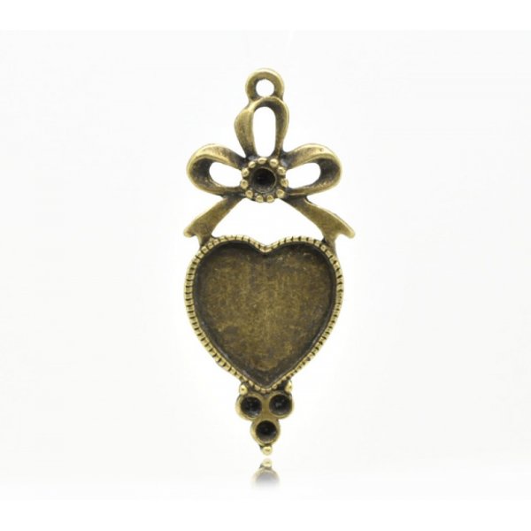1 cabochonholder Heart N&deg;03 Bronze