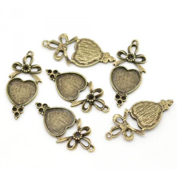 1 cabochonholder Heart N&deg;03 Bronze