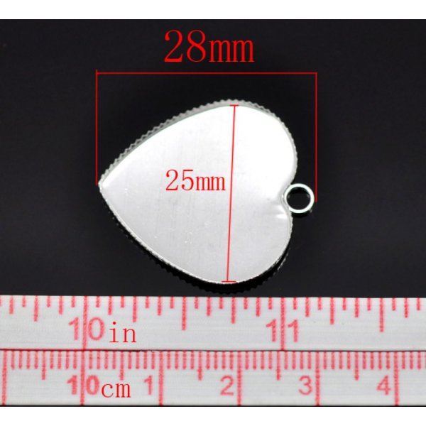 1 cabochonholder Heart N&deg;05 S&oslash;lv