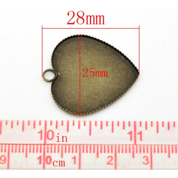 1 cabochonholder Heart N&deg;05 Bronze