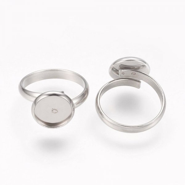 1 support cabochon bague de 14 mm Argent N&deg;05