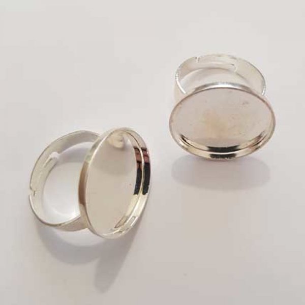 1 support cabochon bague de 20 mm Argent N&deg;13