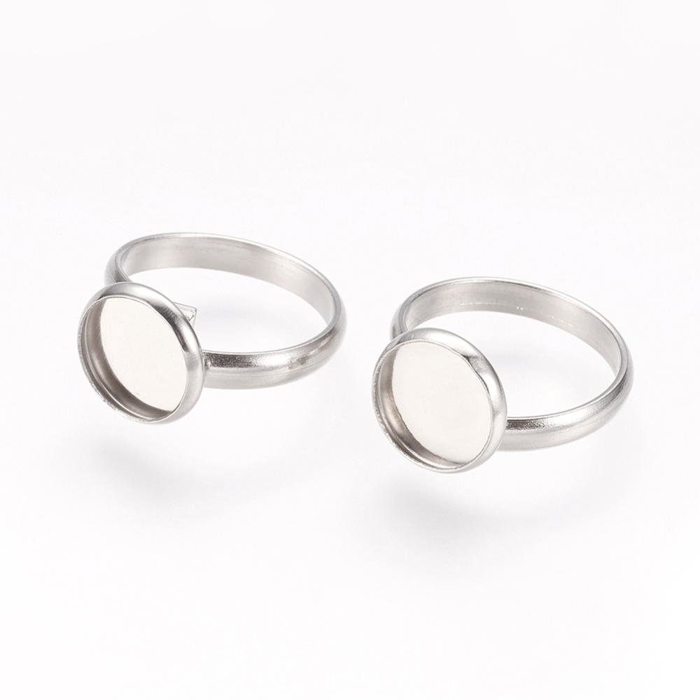 1 ring cabochonholder 12 mm sølv N°05