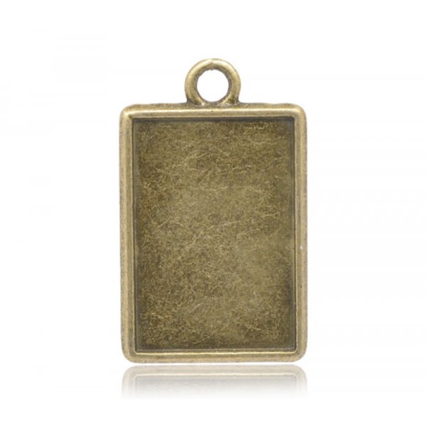 1 rektangul&aelig;r cabochonholder N&deg;04 Bronze