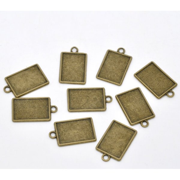 1 rektangul&aelig;r cabochonholder N&deg;04 Bronze