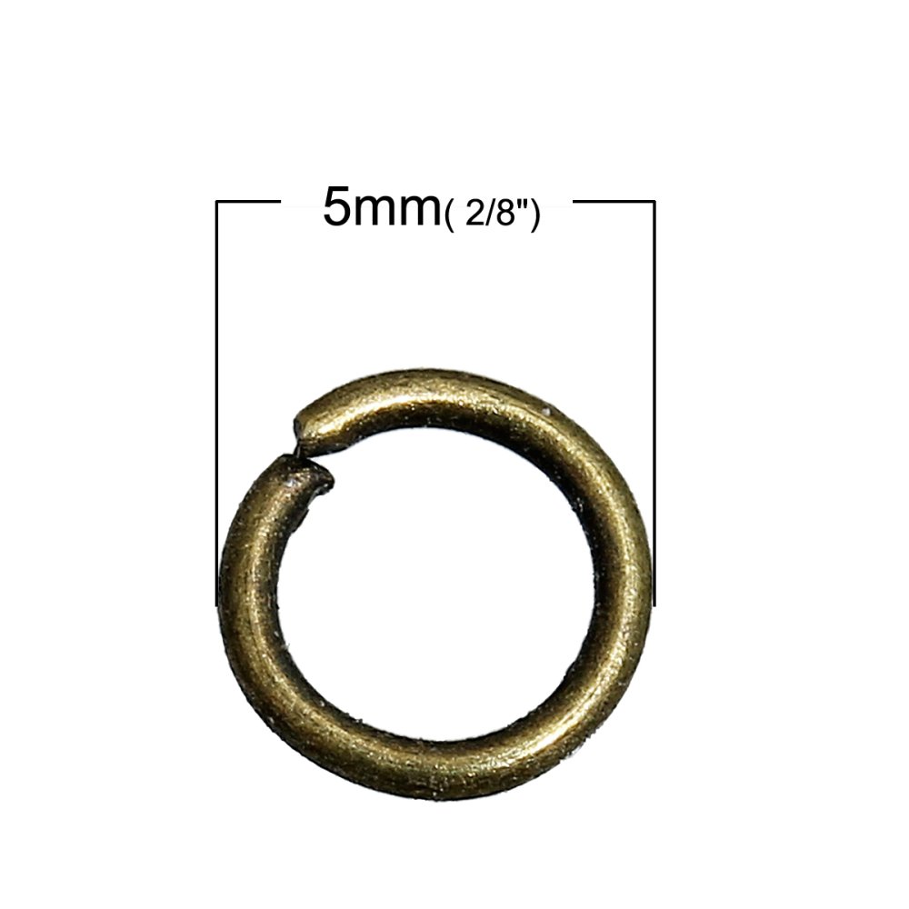 20 Anneaux de jonction ouvert 05 mm Bronze