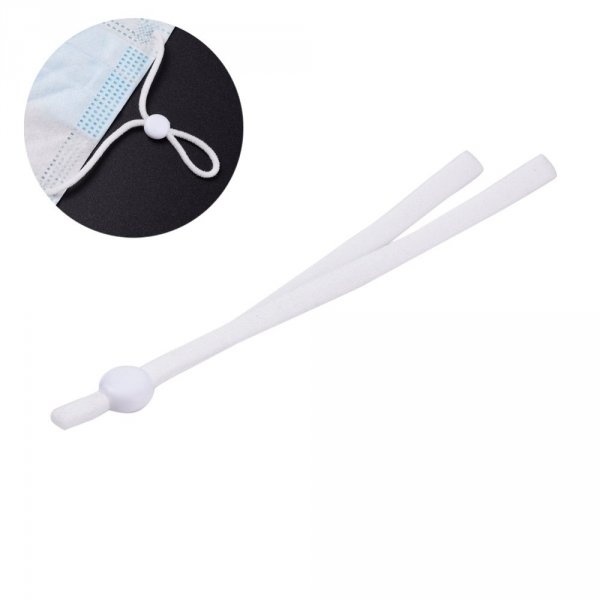 20 hvide elastiske b&aring;nd med justerbar sp&aelig;nde til maske.