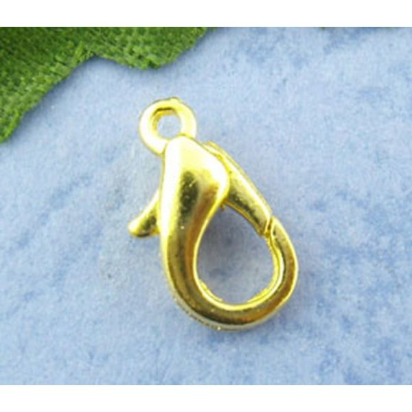20 karabinhageclips 12 x 07 mm guld.