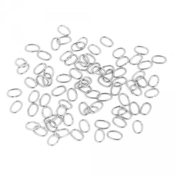 2 &aring;bne ovale ledringe 07 X 4 mm Rustfrit st&aring;l