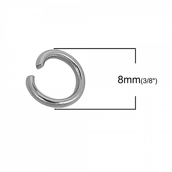 2 &aring;bne forbindelsesringe 08 mm rustfrit st&aring;l