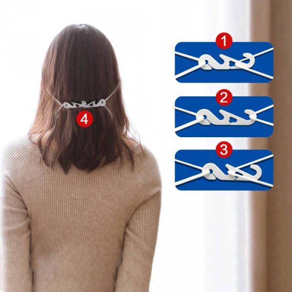 2 elastiske stropper Justerbar &oslash;rebeskytter, &oslash;resmerteresistent Hvid