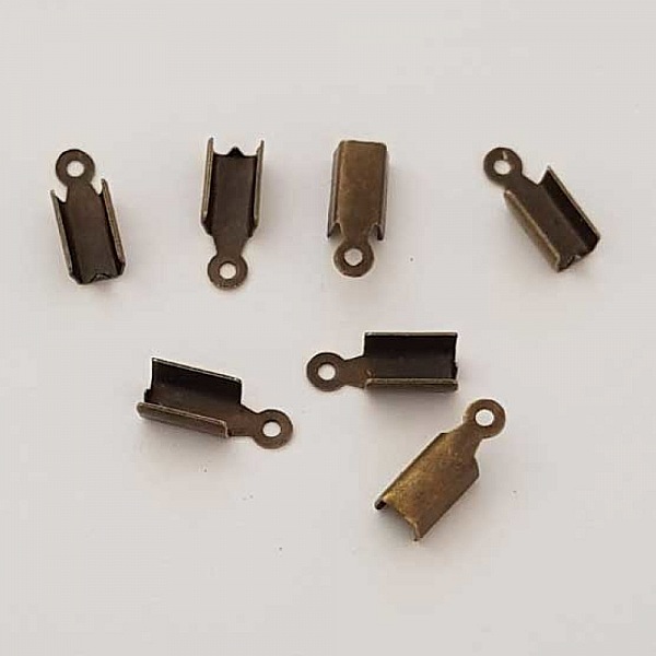 2 Embouts &agrave; coller Serres Cordons Bronze 8 x 4 mm