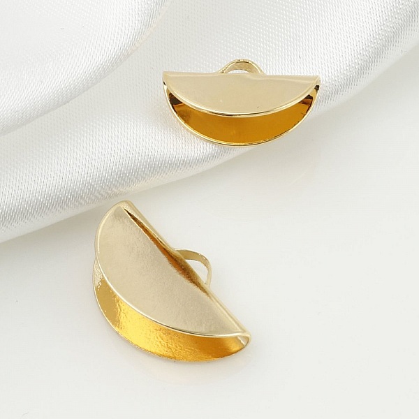 2 forgyldte halvm&aring;ne-krimps 19 x 11 mm