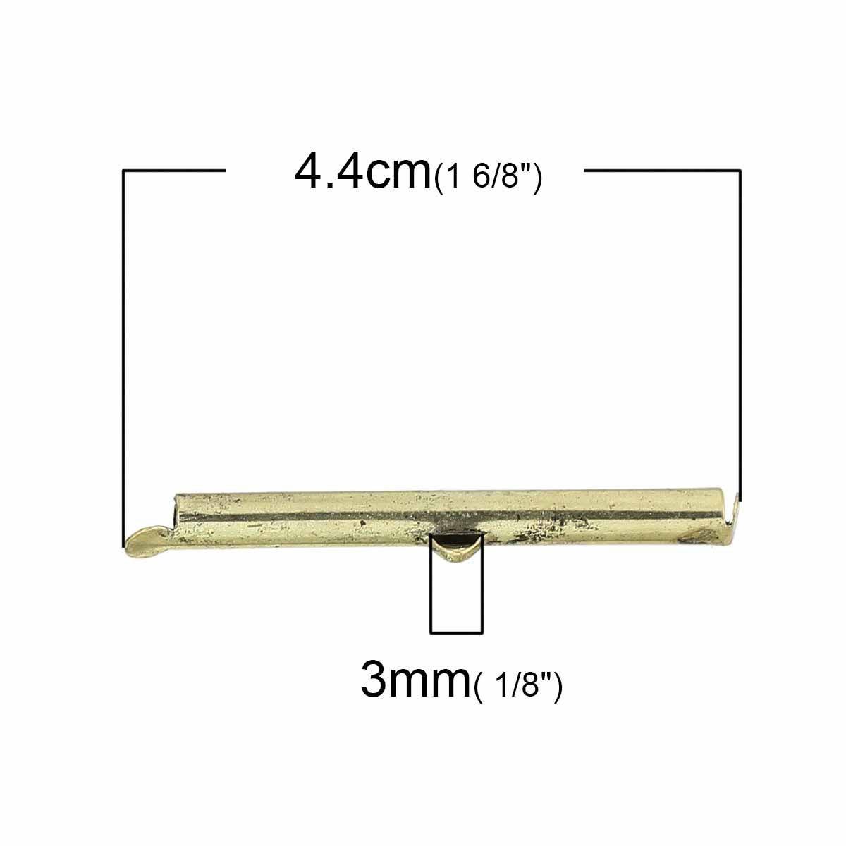 2 spænder endehætter kobberrør antik bronze farve 40x6mm-72433 