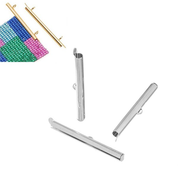 2 x 40x6mm kobberr&oslash;rsp&aelig;nder, s&oslash;lvfarvet-72435 