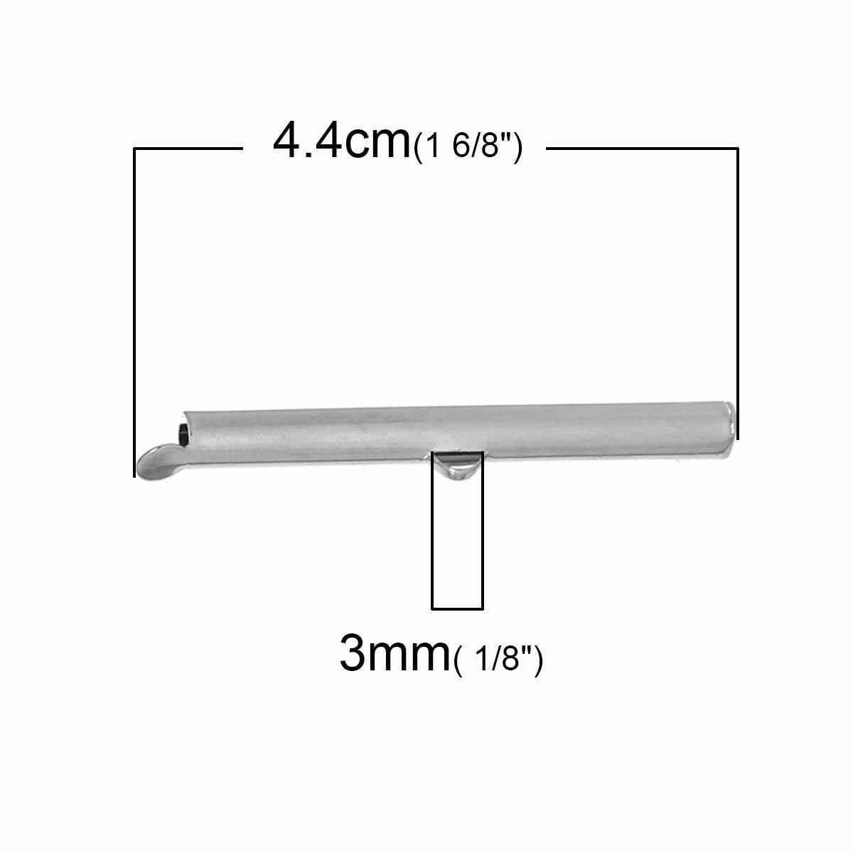 2 kobberrørspænder sølv mat 40x6mm-72436 