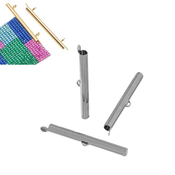 2 kobberr&oslash;rsp&aelig;nder s&oslash;lv mat 40x6mm-72436 