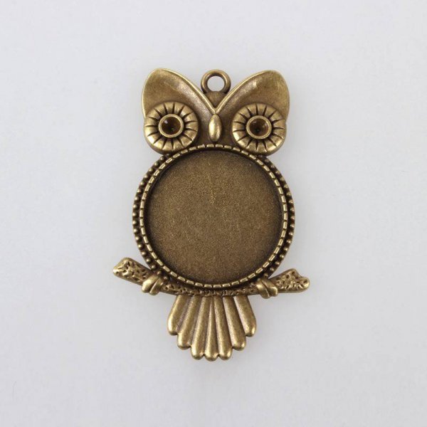 2 x 25mm bronze cabochon holdere, cabochon vedh&aelig;ng 116AB 