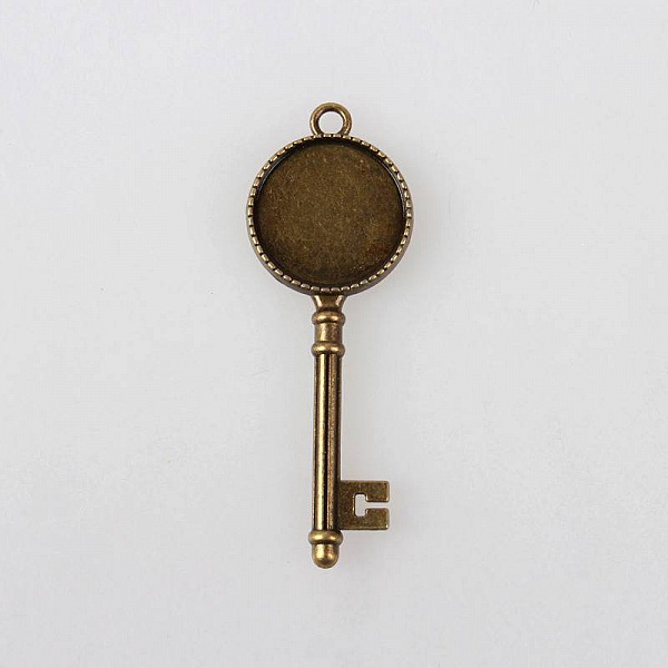 2 x 20mm bronze cabochon holdere, cabochon vedh&aelig;ng 132AB 