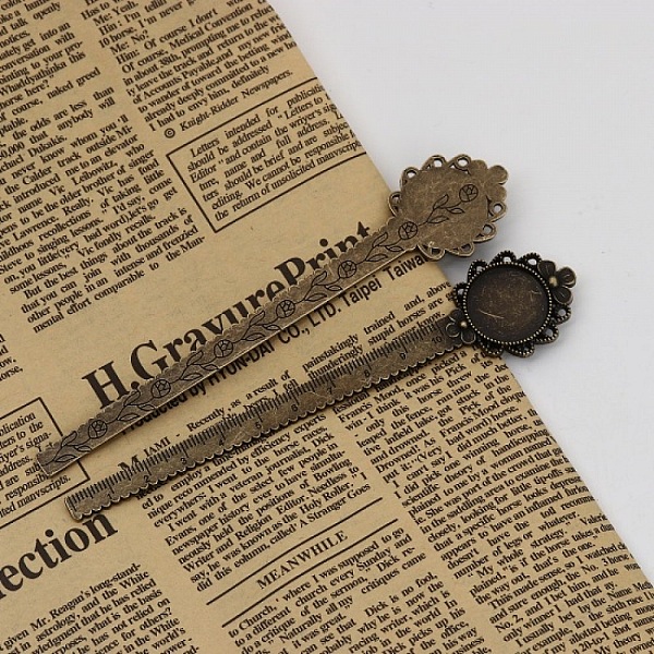 3 bogm&aelig;rker lineal cabochon 20 mm N&deg;02 Bronze