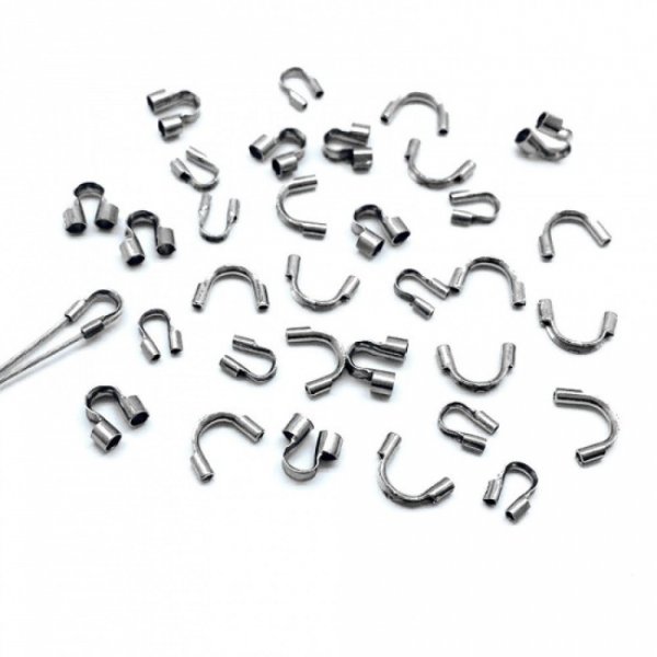 4 Fermoirs Forme Arc en 316 Acier Inoxydable Arc Argent Mat 5mm x 5mm N&deg;02