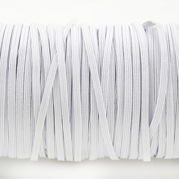 50 meter flad maske elastisk 5 mm HVID N&deg;02