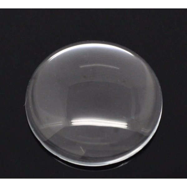5 Cabochons Ronds 30 mm en verre Loupe transparent N&deg;13