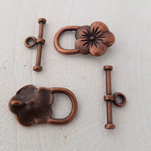 5 sp&aelig;ndeb&oslash;jler Blomstermotiv Bronze N&deg;17