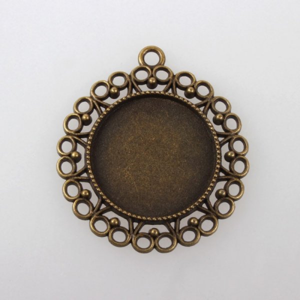 5 x 25 mm bronze cabochon holdere, cabochon vedh&aelig;ng 118AB 