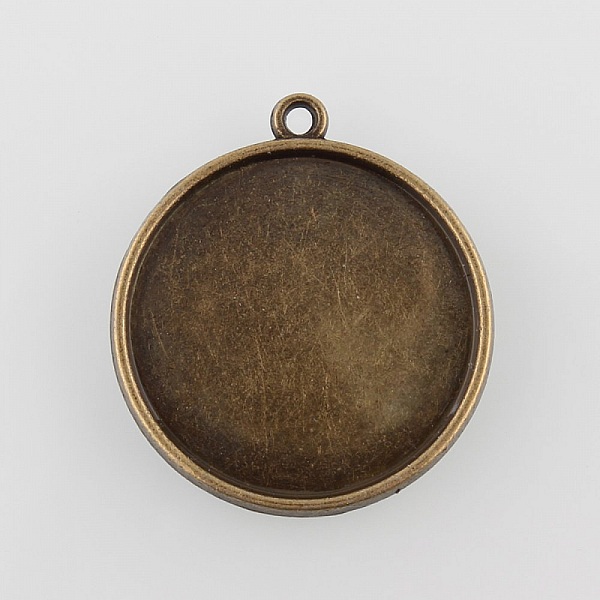5 x 25 mm bronze cabochon holdere, cabochon vedh&aelig;ng 43AB 