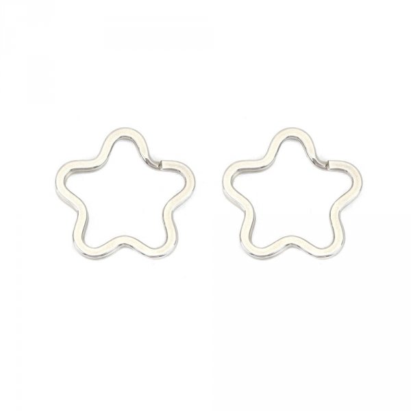 Blomsterformet n&oslash;glering Rustfrit st&aring;l 34 x 35 mm