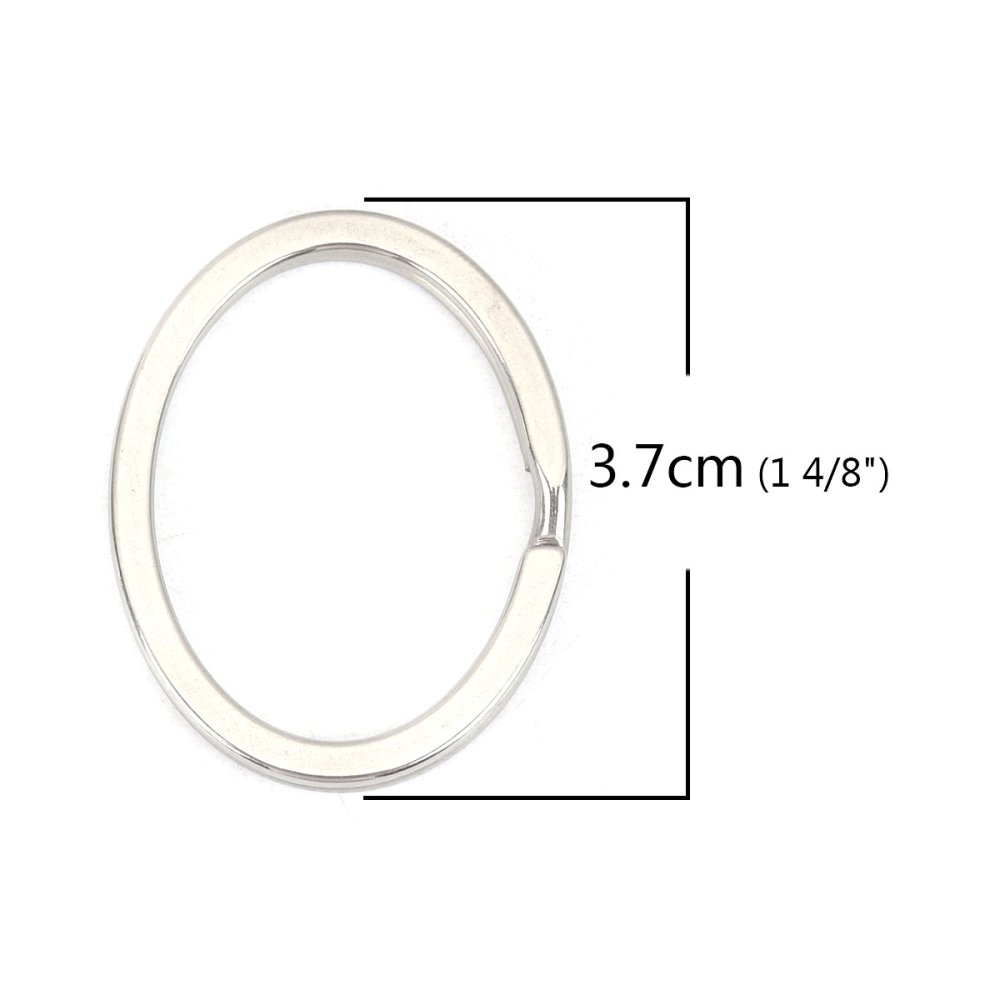 Oval nøglering Rustfrit stål 37 x 29 mm
