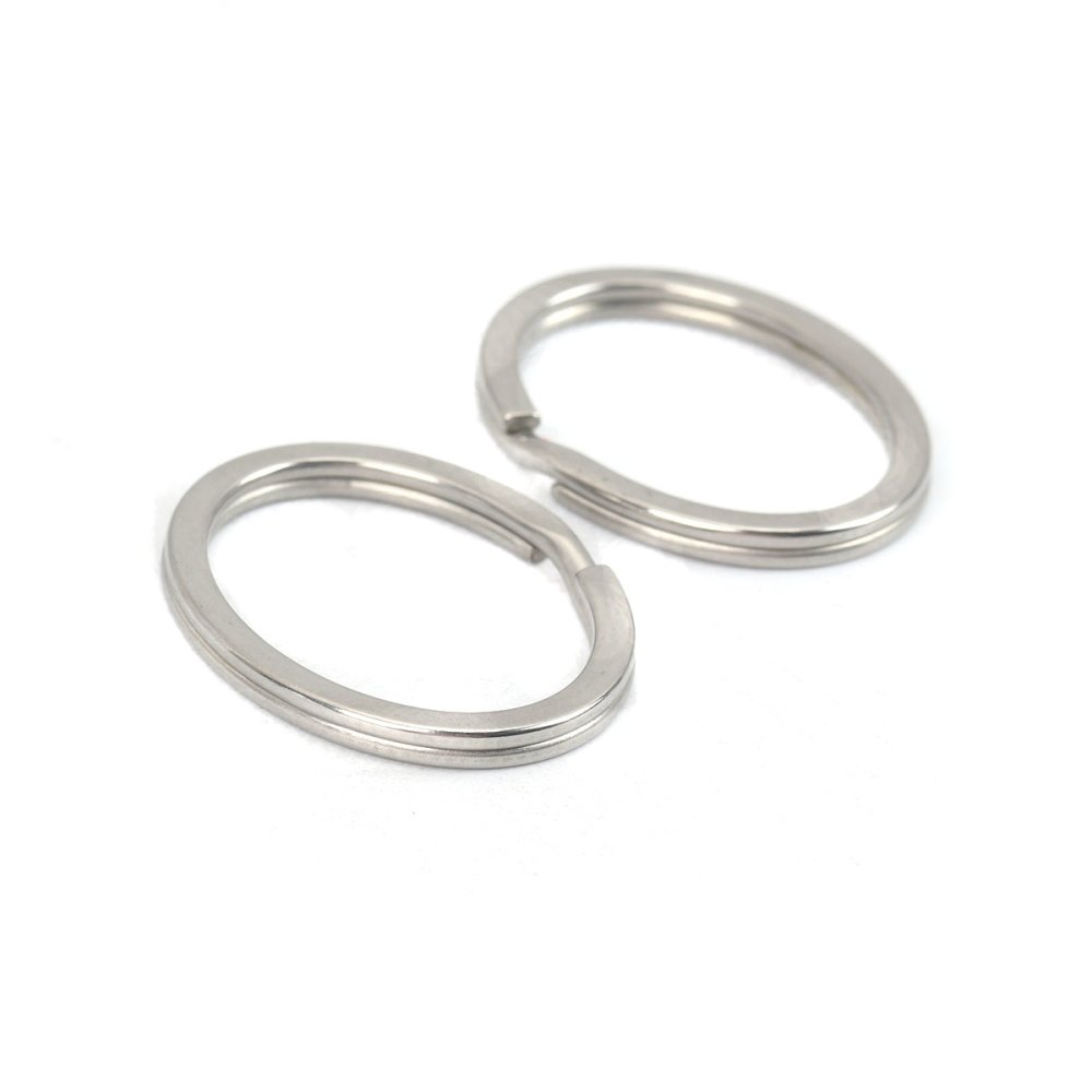 Oval nøglering Rustfrit stål 37 x 29 mm