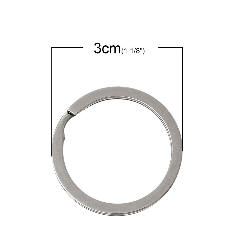 Nøglering x 4 runde Rustfrit stål 30 mm