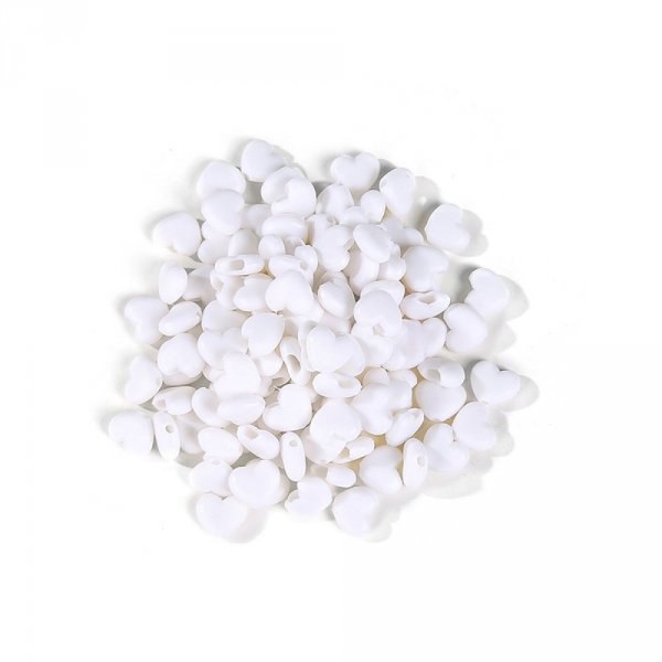 Elastisk slips med hvidt gummihjerte-sp&aelig;nde N&deg;04 x 10 stk.