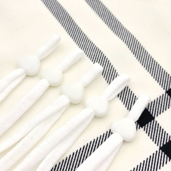 Elastisk slips med hvidt gummihjerte-sp&aelig;nde N&deg;04 x 10 stk.