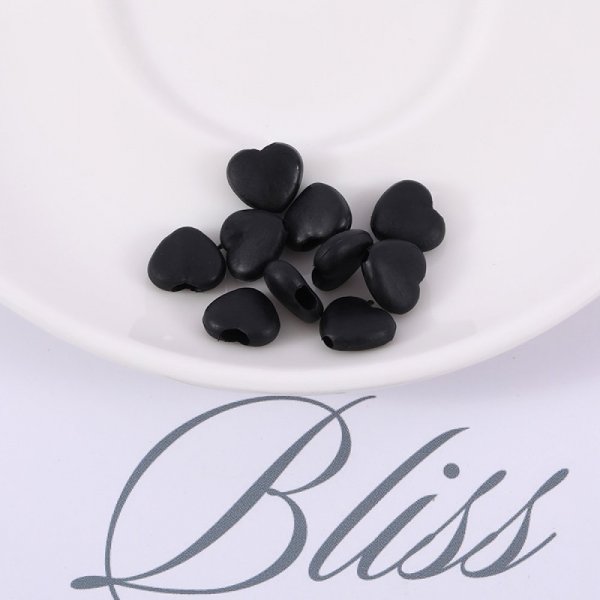 Elastisk slips med sort gummihjertet sp&aelig;nde N&deg;04 x 10 stk.