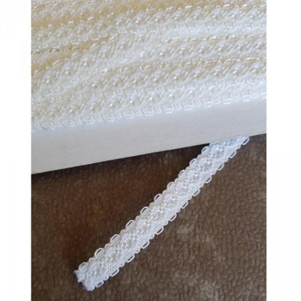 I meterm&aring;l Fancy hvid elastik 11 mm.