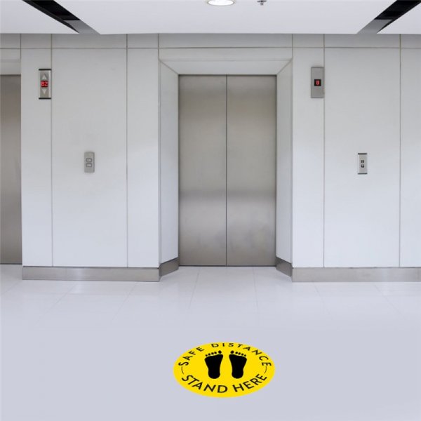 Gulvklisterm&aelig;rker til social distancering Sort og gul