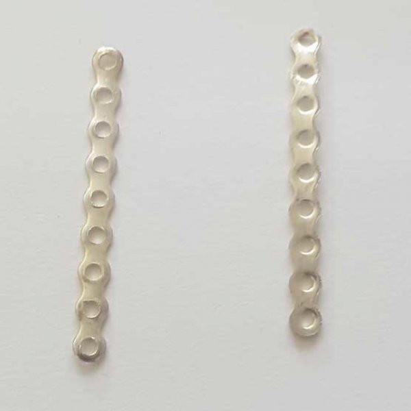 Barre Argent Entretoise S&eacute;parateur perle, multi rangs 9 trous N&deg;01