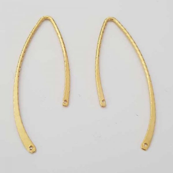 Bar buet metalstang fors&oslash;lvet 2 ringe N&deg;04 guld