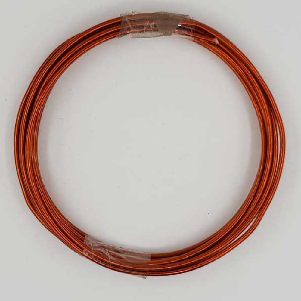 Bobine de 2.5 mètres fil aluminium rond 2 mm Bordeaux Orangé