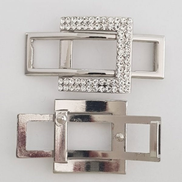 Boucle de ceinture Argent N&deg;19 Strass