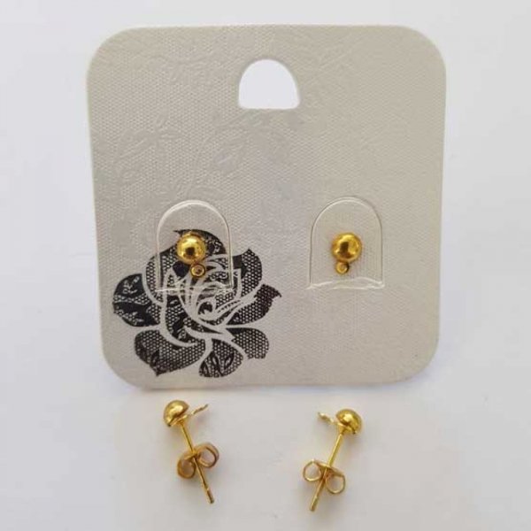 Boucles D'oreilles Tige Perceuse 14 x 4 mm Dor&eacute; 01 x 2