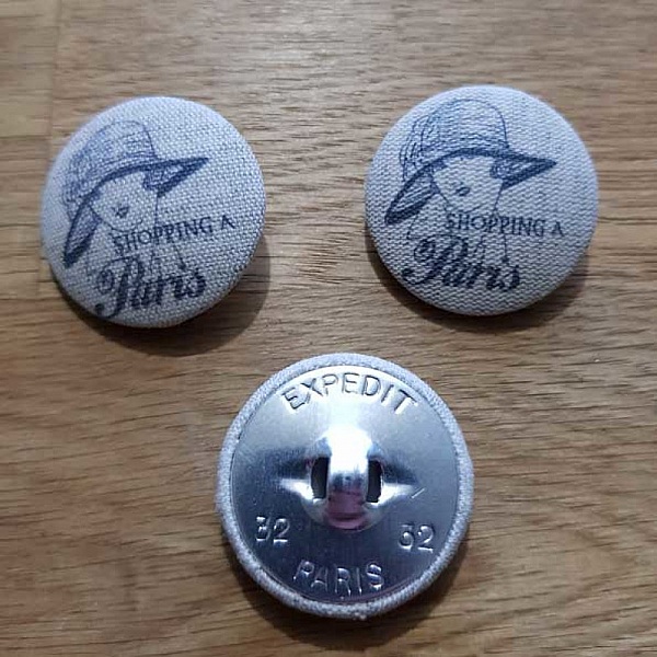 Bouton 32 mm recouvert tissus couture N&deg;09-01